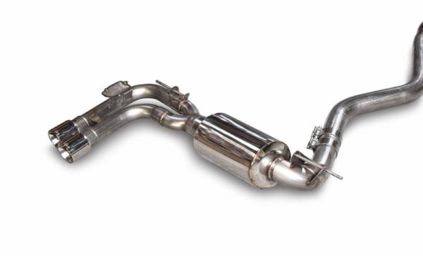 AWE Tuning - AWE Tuning BMW F3X 28i / 30i Touring Edition Axle-Back Exhaust Single Side - 80mm Silver Tips - 3010-22022