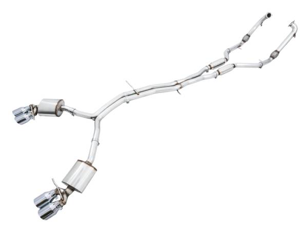 AWE Tuning - AWE Tuning Audi B9 S4 Touring Edition Exhaust - Non-Resonated (Silver 102mm Tips) - 3010-42056