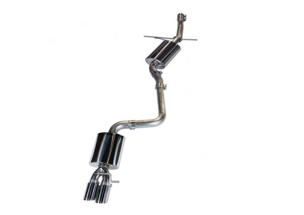 AWE Tuning - AWE Tuning Audi B8 A4 Touring Edition Exhaust - Single Side Polished Silver Tips - 3015-22010