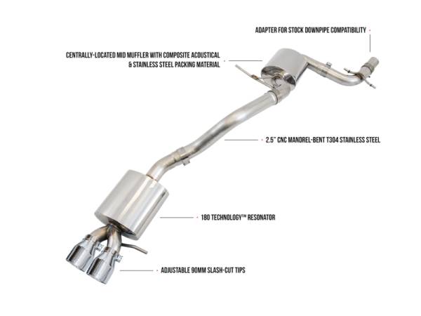 AWE Tuning - AWE Tuning Mk5 Jetta 2.0T - GLI Touring Edition Exhaust - Polished Silver Tips - 3015-22062