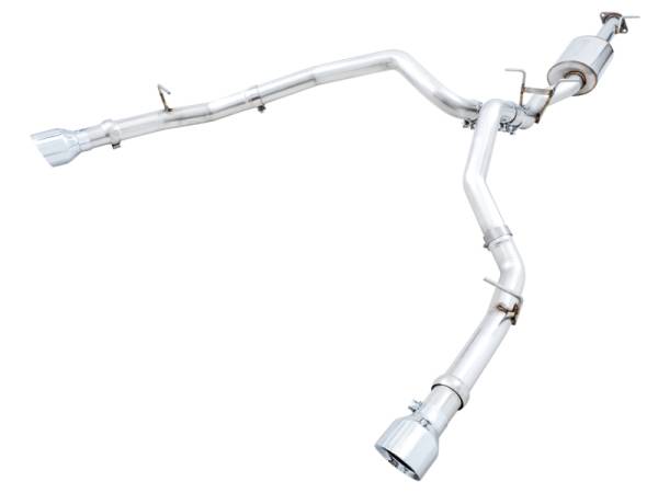 AWE Tuning - AWE Tuning 19-21 RAM 1500 5.7L (w/Cutouts) 0FG Dual Rear Exit Cat-Back Exhaust - Chrome Silver Tips - 3015-32005