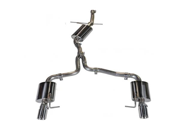 AWE Tuning - AWE Tuning Audi B8 A5 2.0T Touring Edition Exhaust - Dual Outlet Polished Silver Tips - 3015-32022