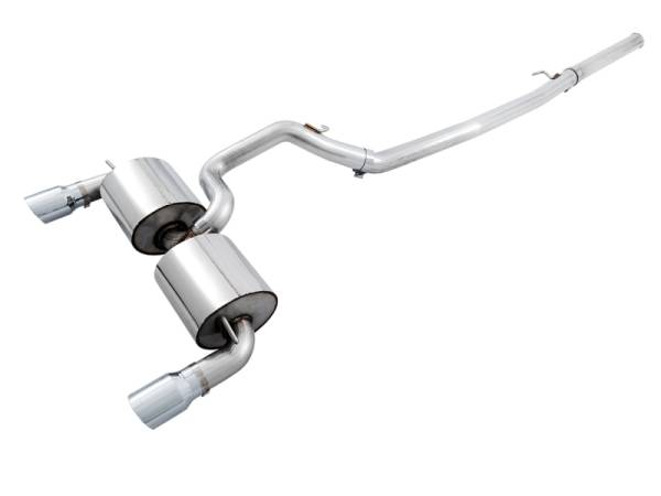 AWE Tuning - AWE Tuning Ford Focus RS Touring Edition Cat-back Exhaust- Non-Resonated - Chrome Silver Tips - 3015-32088