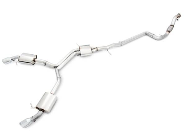 AWE Tuning - AWE Tuning Audi B9 A5 Touring Edition Exhaust Dual Outlet - Chrome Silver Tips (Includes DP) - 3015-32090