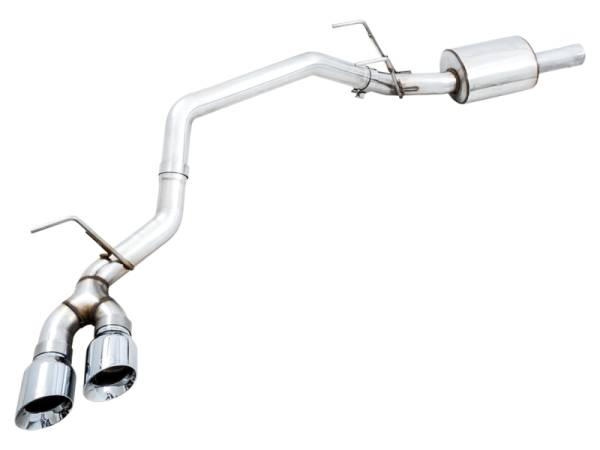 AWE Tuning - AWE Tuning 09-18 RAM 1500 5.7L (w/o Cutouts) 0FG Single Side Exit Cat-Back Exhaust - Chrome Tips - 3015-32304