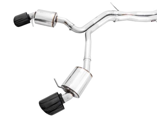 AWE Tuning - AWE Tuning Audi B9 RS 5 Sportback Touring Edition Exhaust-Resonated- Diamond Black RS Style Tips - 3015-33118