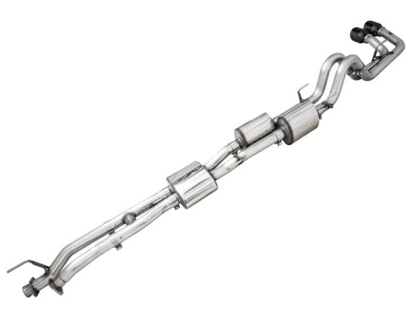 AWE Tuning - AWE 16-22 Toyota Tacoma 0FG Catback Exhaust w/ BashGuard - Dual Diamond Black Tips - 3015-33826