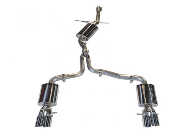 AWE Tuning - AWE Tuning Audi B8 A4 Touring Edition Exhaust - Quad Tip Polished Silver Tips - Does Not Fit Cabrio - 3015-42018