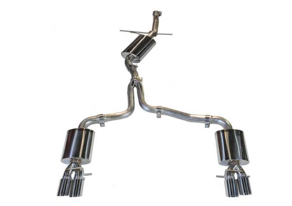 AWE Tuning - AWE Tuning Audi B8 A5 2.0T Touring Edition Exhaust - Quad Outlet Polished Silver Tips - 3015-42022