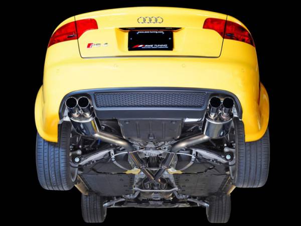 AWE Tuning - AWE Tuning Audi B7 RS4 Touring Edition Exhaust - Polished Silver Tips - 3015-42032