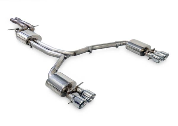 AWE Tuning - AWE Tuning Audi C7.5 A7 3.0T Touring Edition Exhaust - Quad Outlet Chrome Silver Tips - 3015-42070