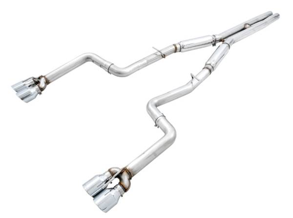 AWE Tuning - AWE Tuning 2015+ Dodge Challenger 6.4L/6.2L SC Track Edition Exhaust - Quad Chrome Silver Tips - 3015-42136