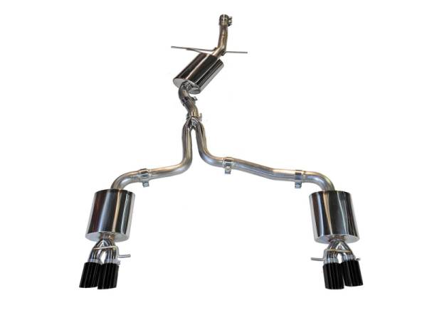 AWE Tuning - AWE Tuning Audi B8 A4 Touring Edition Exhaust - Quad Tip Diamond Black Tips - Does not fit Cabriolet - 3015-43020