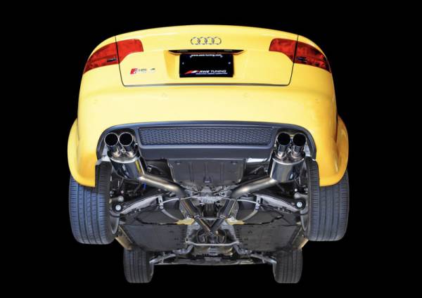 AWE Tuning - AWE Tuning Audi B7 RS4 Touring Edition Exhaust - Diamond Black Tips - 3015-43034