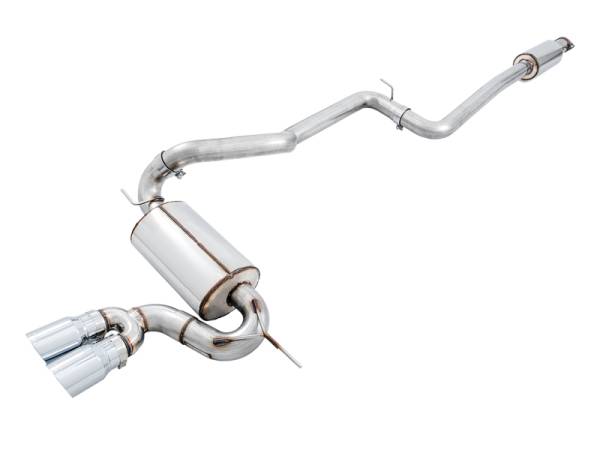 AWE Tuning - AWE Tuning Ford Focus ST Touring Edition Cat-back Exhaust - Resonated - Chrome Silver Tips - 3020-32038