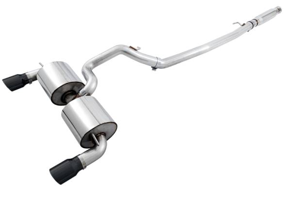 AWE Tuning - AWE Tuning Ford Focus RS Touring Edition Cat-back Exhaust - Resonated - Diamond Black Tips - 3020-33042