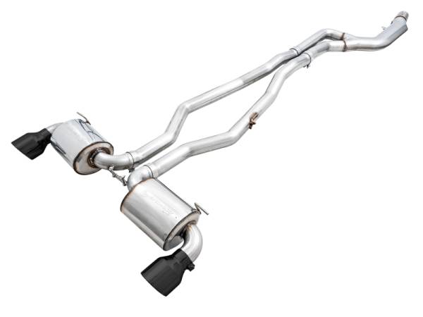 AWE Tuning - AWE 2020 Toyota Supra A90 Non-Resonated Touring Edition Exhaust - 5in Diamond Black Tips - 3020-33072