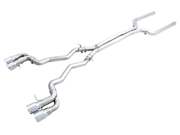 AWE Tuning - AWE Tuning 18-19 BMW M5 (F90) 4.4T AWD Cat-back Exhaust - Track Edition (Chrome Silver Tips) - 3020-42070