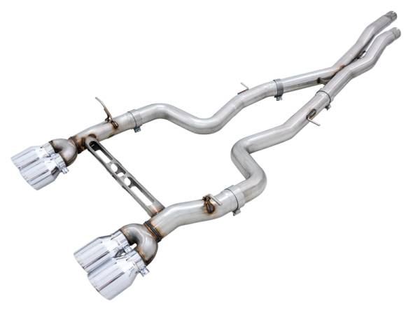 AWE Tuning - AWE Tuning BMW F8X M3/M4 Track Edition Catback Exhaust - Chrome Silver Tips - 3020-42082