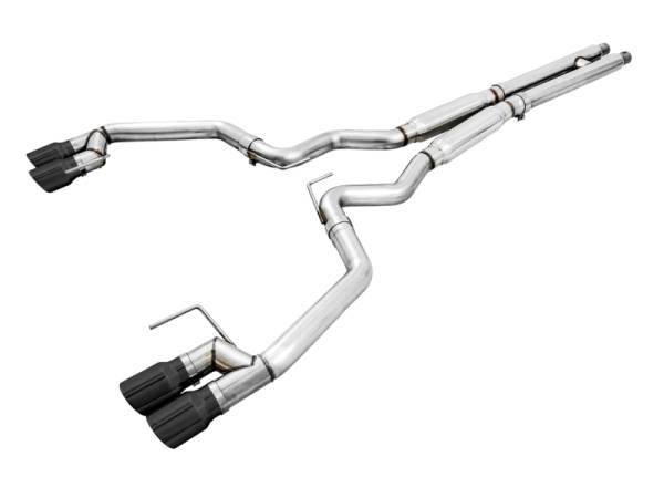 AWE Tuning - AWE Tuning 2018+ Ford Mustang GT (S550) Cat-back Exhaust - Track Edition (Quad Diamond Black Tips) - 3020-43072