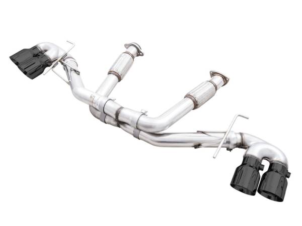 AWE Tuning - AWE Tuning 2020 Chevrolet Corvette (C8) Track Edition Exhaust - Quad Diamond Black Tips - 3020-43086