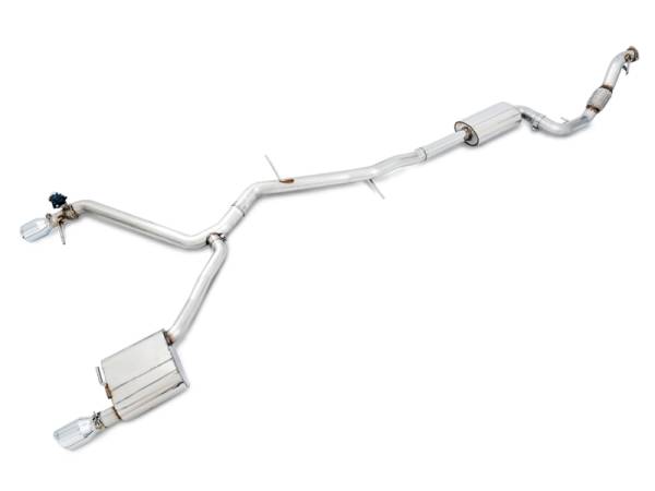 AWE Tuning - AWE Tuning Audi B9 A4 SwitchPath Exhaust Dual Outlet - Chrome Silver Tips (Includes DP and Remote) - 3025-32014