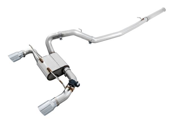 AWE Tuning - AWE Tuning Ford Focus RS SwitchPath Cat-back Exhaust - Chrome Silver Tips - 3025-32024