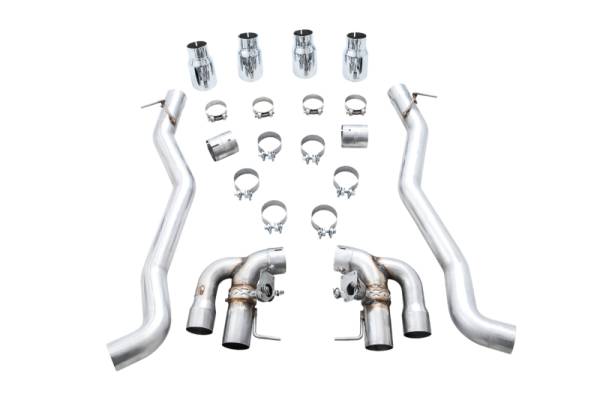 AWE Tuning - AWE Tuning 18-19 BMW M5 (F90) 4.4T AWD SwitchPath Axle-back Exhaust - Chrome Silver Tips - 3025-42061