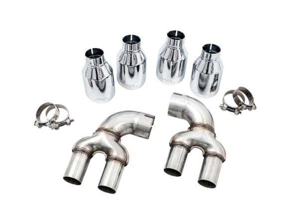 AWE Tuning - AWE Tuning 2019+ BMW M340i (G20) OE-Config-To-Quad Tip Conversion Kit - Chrome Silver Tip - 3810-42018