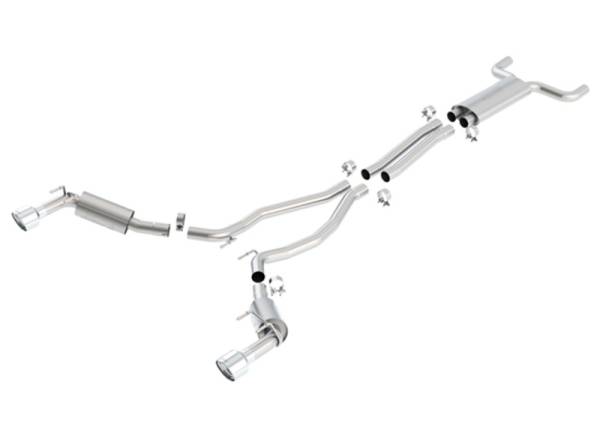 Borla - Borla 10-13 Chevy Camaro SS 6.2L V8 Single RoundTip Split Rear Exit S-Type Catback Exhaust - 1014031