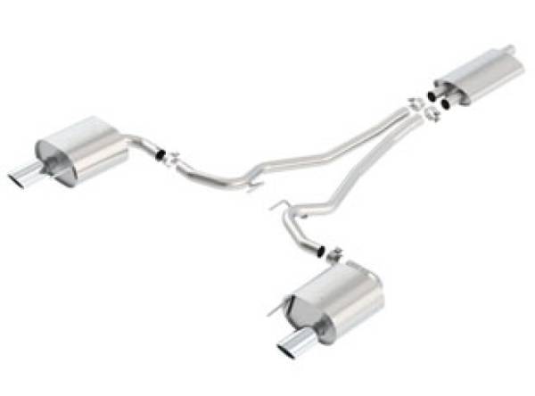 Borla - Borla 15-16 Ford Mustang EcoBoost 2.3L AT/MT EC-Type Cat Back SS Single Round Rolled Tips Exhaust - 1014039