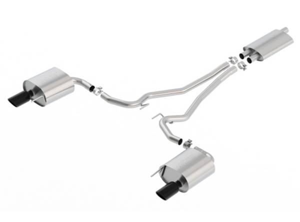 Borla - Borla 15-17 Ford Mustang EcoBoost 2.3L EC-Type Cat Back Single Round 4.0in OD 9.5in L Tips Exhaust - 1014039BC