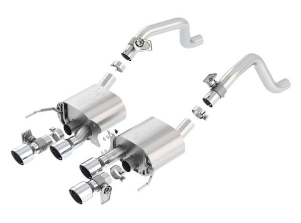 Borla - Borla 14-15 Chevy Corvette C7 6.2L RWD w/AFM &NPP ATAK-Type Dual Rd Rolled Center Rear Exit Exhaust - 11856