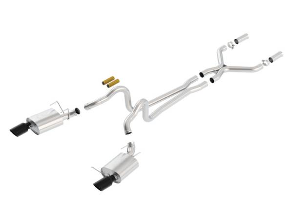 Borla - Borla 13-14 Mustang GT/Boss 302 5.0L V8 RWD Single Split Rear Exit ATAK Black Chrome CB Exhaust - 140516BC