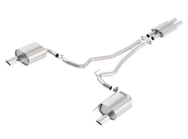 Borla - Borla ATAK Cat Back 15 Ford Mustang 3.7L V6 MT/AT 2.25in Pipe 4in Single Round Rolled Tips - 140588