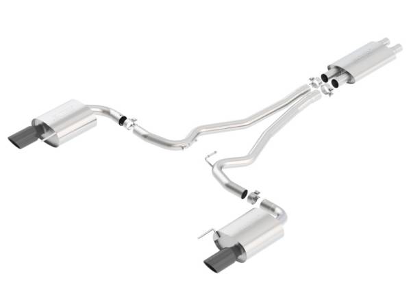 Borla - Borla Touring Cat-Back 15 Ford Mustang GT 5.0L V8 MT/AT 2.5in pipe Black 4in tip - 140589BC