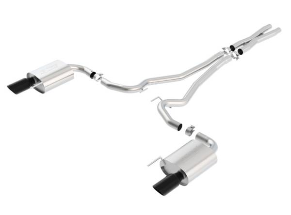 Borla - Borla S-Type Cat-Back 15-17 Ford Mustang GT 5.0L V8 MT/AT 2.5in pipe 4in tip (Black Chrome) - 140590BC