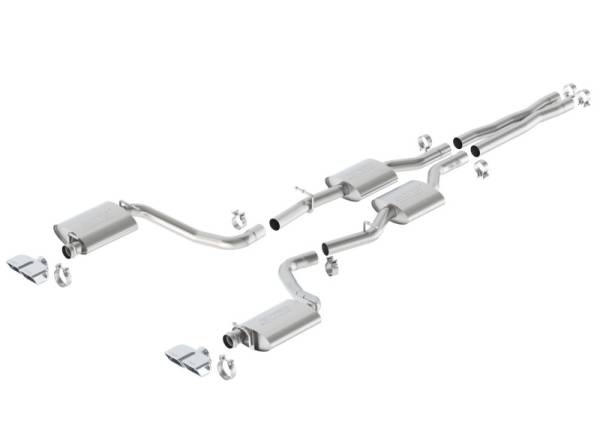 Borla - Borla 15-16 Dodge Challenger R/T 5.7L Dual Rectangle Angle Cut Dual Split Rear Exit S-Type Exhaust - 140627