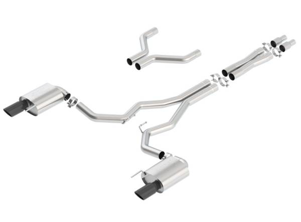 Borla - Borla Atak Cat-Back 15-17 Ford Mustang GT 5.0L V8 MT/AT 3in pipe 4in Black Chrome Tips - 140630BC