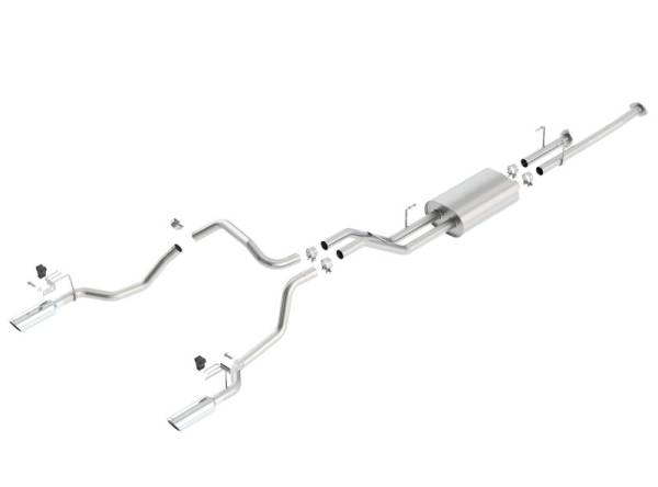 Borla - Borla 14-15 Toyota Tundra 4.6L/5.7L Crew Max SB DC SB Touring Cat Back Exhaust Dual Split Rear Exit - 140638