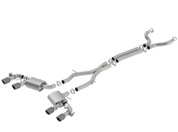 Borla - Borla 17-18 Chevrolet Camaro ZL1 6.2L V8 S Type Catback Exhaust w/ Dual Mode Valves CF Black Anod - 140726CFBA