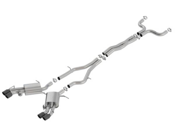 Borla - Borla 16-18 Cadillac CTS-V 6.2L V8 2.75in Diameter S Type Catback Exhaust w/ Valves Black Chrome Tip - 140754BC