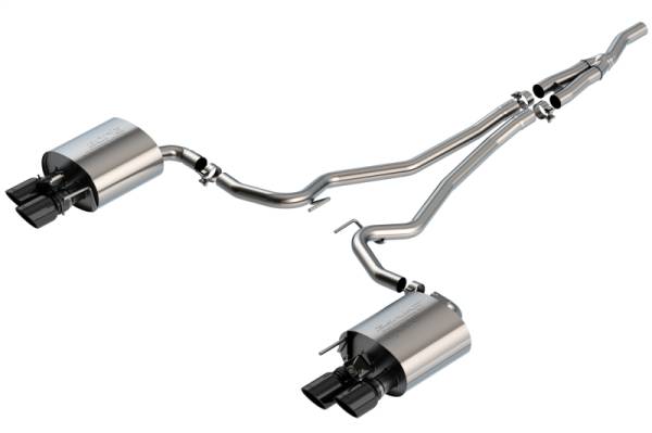 Borla - Borla 19-20 Ford Mustang Ecoboost 2.3L 2.25in S-type Exhaust w/ Valves - Black Chrome Tips - 140827BC