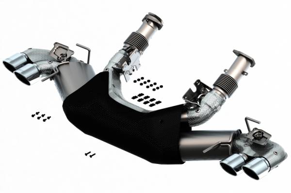 Borla - Borla 2020 Chevrolet Corvette C8 6.2L S-Type Exhaust System Dual Round A/C Tips 4inx 4.75in - 140838