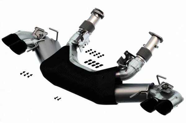 Borla - Borla 2020 Chevrolet Corvette C8 6.2L S-Type Exhaust System Dual Round Rolled A/C Black Chrome Tips - 140838BC