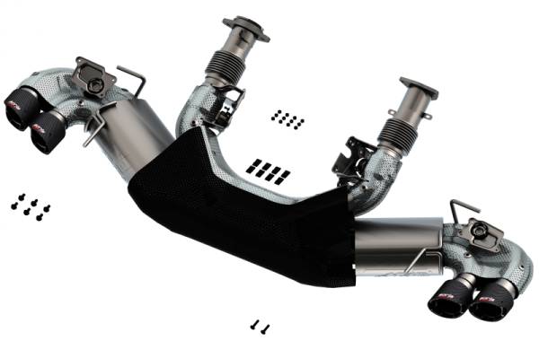 Borla - Borla 2020 Chevrolet Corvette C8 6.2L ATAK 3in Exhaust System Dual Round Angle Cut Carbon Fiber Tips - 140839CF