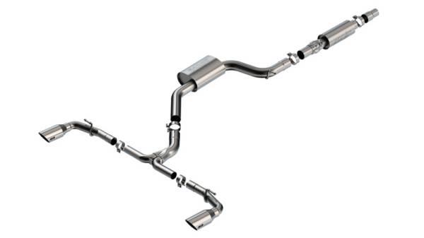 Borla - Borla 22-23 Volkswagen Golf GTI 2.0L AT/MT 3inch S-Type Cat-Back Exhaust - 4in Brushed SS Tips - 140883SB