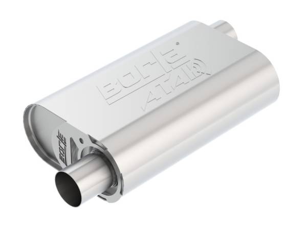 Borla - Borla CrateMuffler Stock SBC 283/327/350 ATAK 2.25in Offset/Offset 14inx4.35inx9in Oval Muffler - 400847