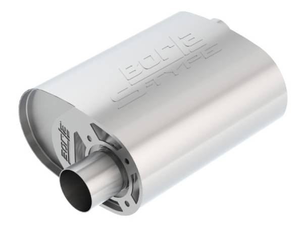 Borla - Borla CrateMuffler Ford Coyote 2.5 inch Offset/Offset 12in x 6in x 10.34in S-Type Oval Muffler - 400857