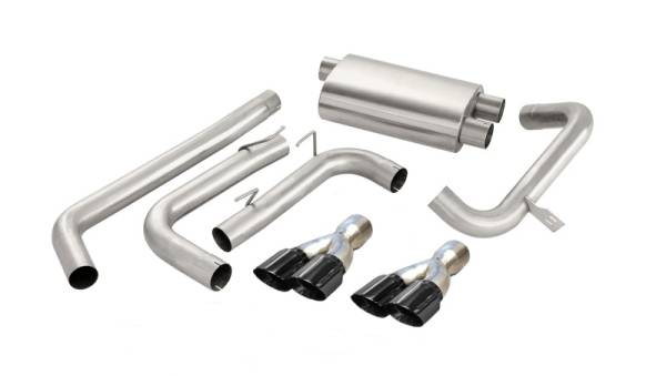 Corsa Performance - Corsa 98-02 Chevrolet Camaro Convertible Z28 5.7L V8 LS1 Black Tip Sport Cat-Back Exhaust - 14143BLK